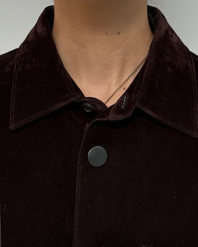 Triangle logo metal fitting velvet blouson