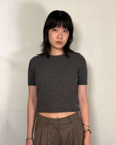 ウールハーフスリーブニット