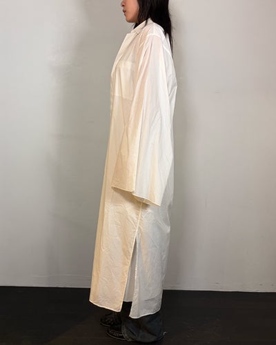 コットンロングシャツキャミワンピース