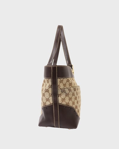 Gucci Guccissima 帆布皮革托特包