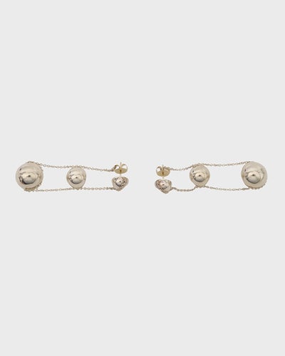 Hardware Ball Triple Drop Earrings