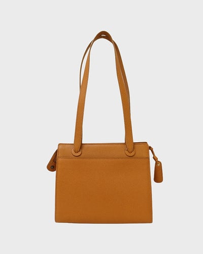 Logo Embroidered Caviar Skin Shoulder Bag