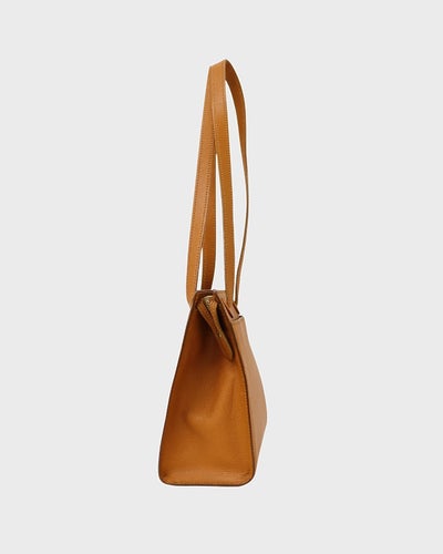Logo Embroidered Caviar Skin Shoulder Bag