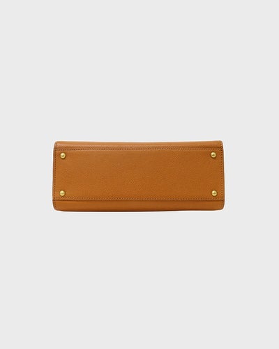 Logo Embroidered Caviar Skin Shoulder Bag