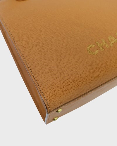 Logo Embroidered Caviar Skin Shoulder Bag