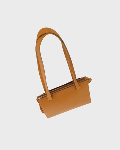 Logo Embroidered Caviar Skin Shoulder Bag