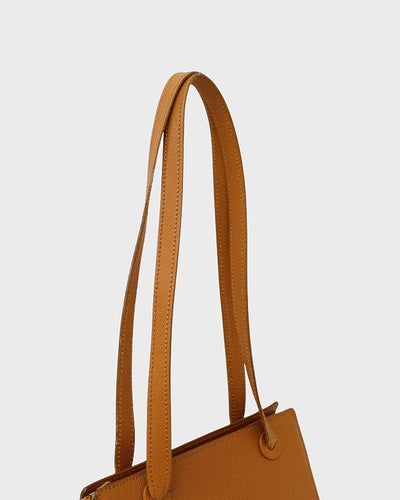 Logo Embroidered Caviar Skin Shoulder Bag