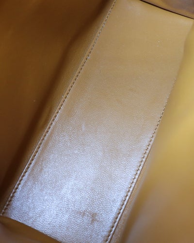 Logo Embroidered Caviar Skin Shoulder Bag