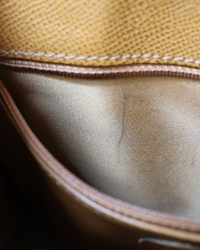 Logo Embroidered Caviar Skin Shoulder Bag