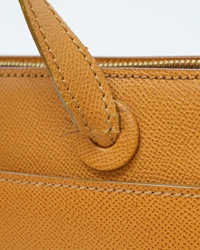 Logo Embroidered Caviar Skin Shoulder Bag