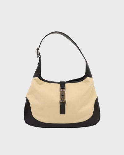 Jackie Canvas Leather One-Shoulder Bag