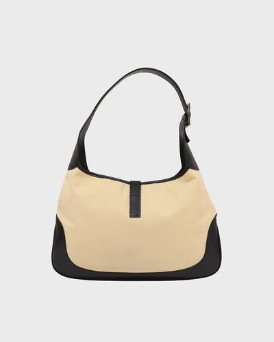 Jackie Canvas Leather One-Shoulder Bag