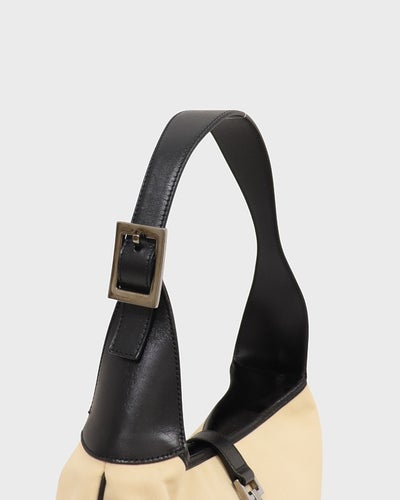 Jackie Canvas Leather One-Shoulder Bag