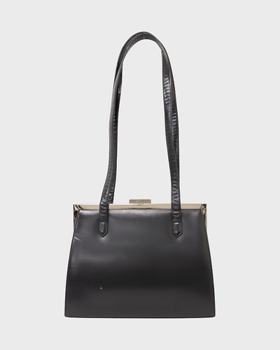 ロゴ金具レザーショルダーバッグ