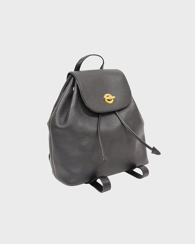 Circle Logo Metal Leather Backpack