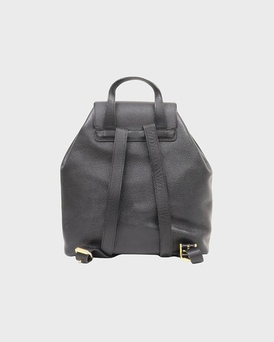 Circle Logo Metal Leather Backpack