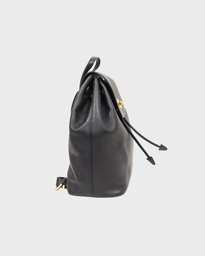 Circle Logo Metal Leather Backpack