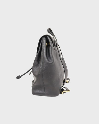 Circle Logo Metal Leather Backpack