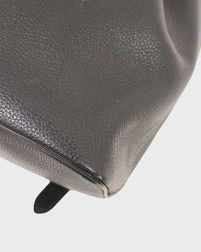 Circle Logo Metal Leather Backpack
