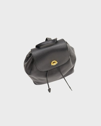 Circle Logo Metal Leather Backpack