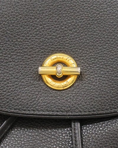 Circle Logo Metal Leather Backpack