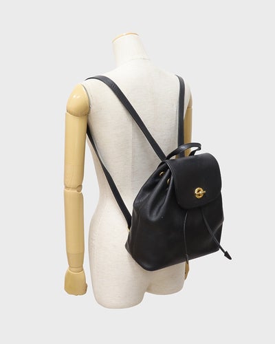Circle Logo Metal Leather Backpack