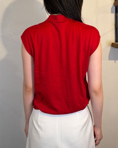 Logo Button Sleeveless Knit