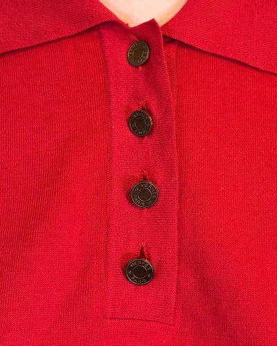 Logo Button Sleeveless Knit