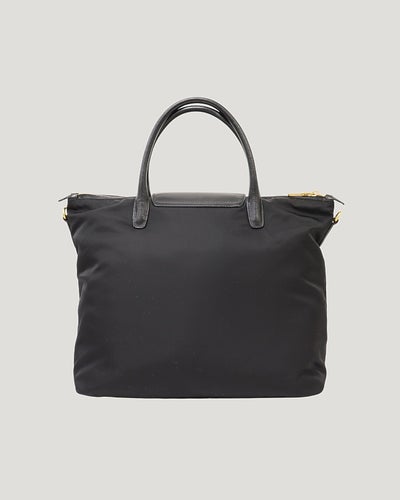 ロゴ金具ナイロンレザー2Wayバッグ