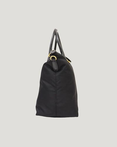 ロゴ金具ナイロンレザー2Wayバッグ