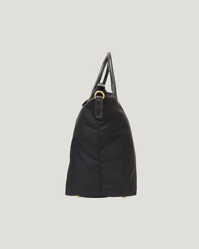 ロゴ金具ナイロンレザー2Wayバッグ