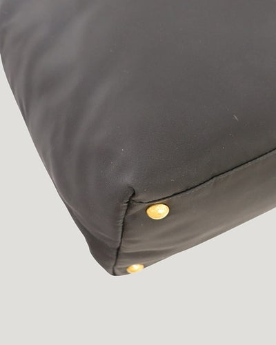 ロゴ金具ナイロンレザー2Wayバッグ