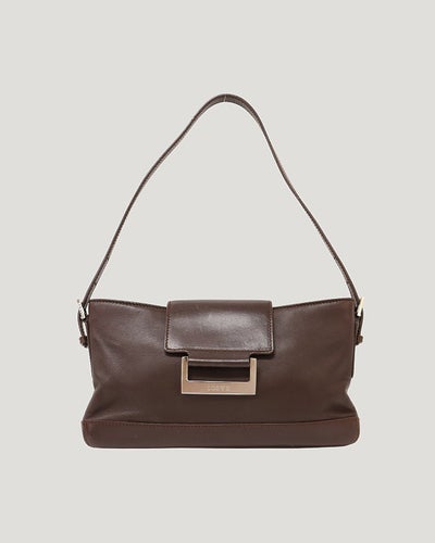 Logo Hardware Leather One-Shoulder Bag