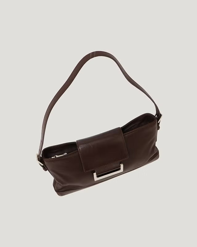 Logo Hardware Leather One-Shoulder Bag