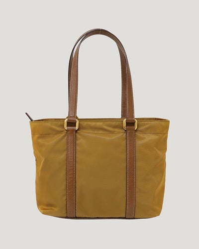 Triangle Logo Hardware Nylon Leather Handbag