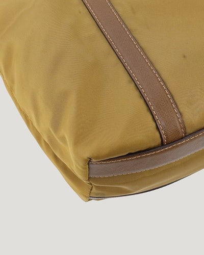 Triangle Logo Hardware Nylon Leather Handbag