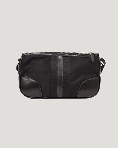 Triangle Logo Metal Nylon Shoulder Bag