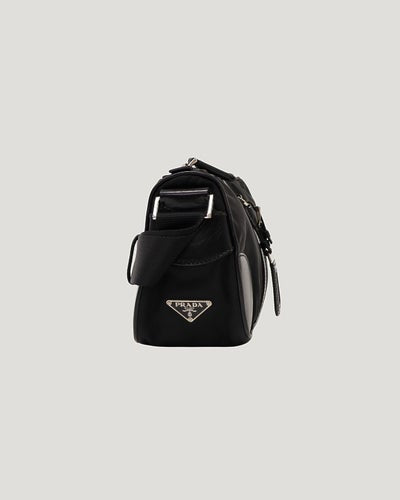 Triangle Logo Metal Nylon Shoulder Bag