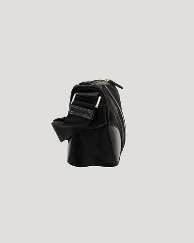 Triangle Logo Metal Nylon Shoulder Bag
