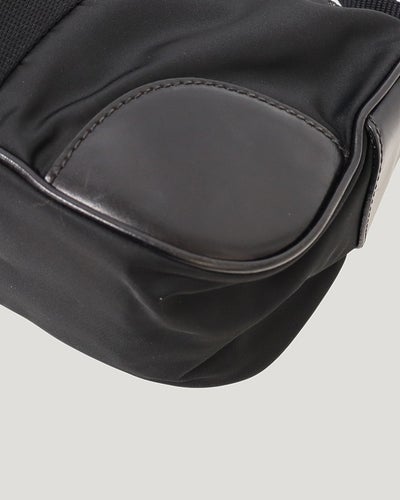 Triangle Logo Metal Nylon Shoulder Bag
