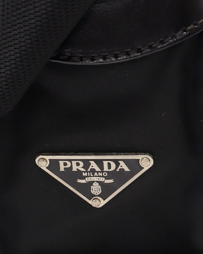 Triangle Logo Metal Nylon Shoulder Bag