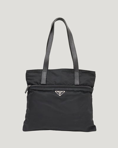 Triangle Logo Hardware Nylon Tote Bag