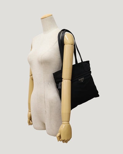 Triangle Logo Hardware Nylon Tote Bag