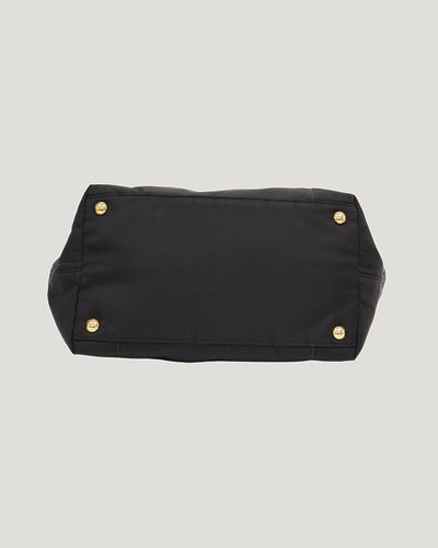 Triangular Logo Hardware Nylon Leather 2-Way Bag