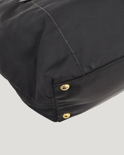 Triangular Logo Hardware Nylon Leather 2-Way Bag