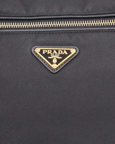 Triangular Logo Hardware Nylon Leather 2-Way Bag