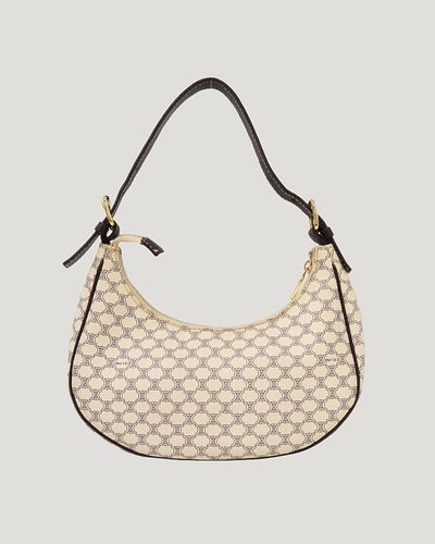 Macadam Pattern Hobo One-Shoulder Bag