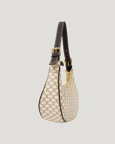 Macadam Pattern Hobo One-Shoulder Bag