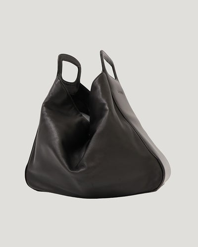 Logo-Embossed Leather Handbag