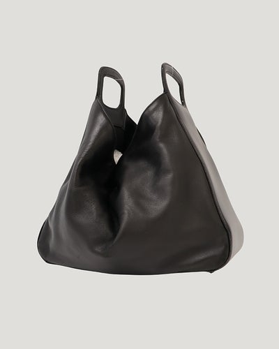 Logo-Embossed Leather Handbag